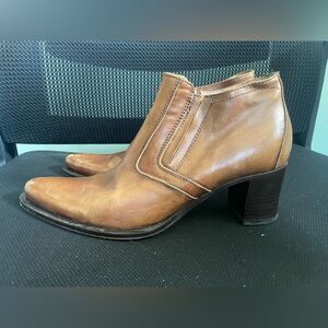 Nero Giardini Brown Leather Pointed Ankle Bootie Sz EU 36 US 6
